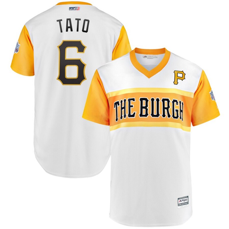 Men Pittsburgh Pirates #6 Tato white yellow MLB Jerseys
